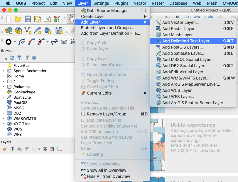 Adding Spreadsheet Data to QGIS