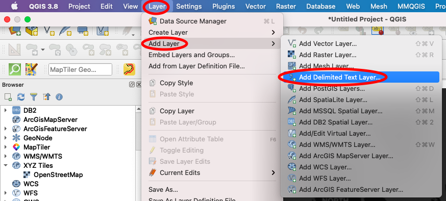 Add Delimited Text Layer - Step 1
