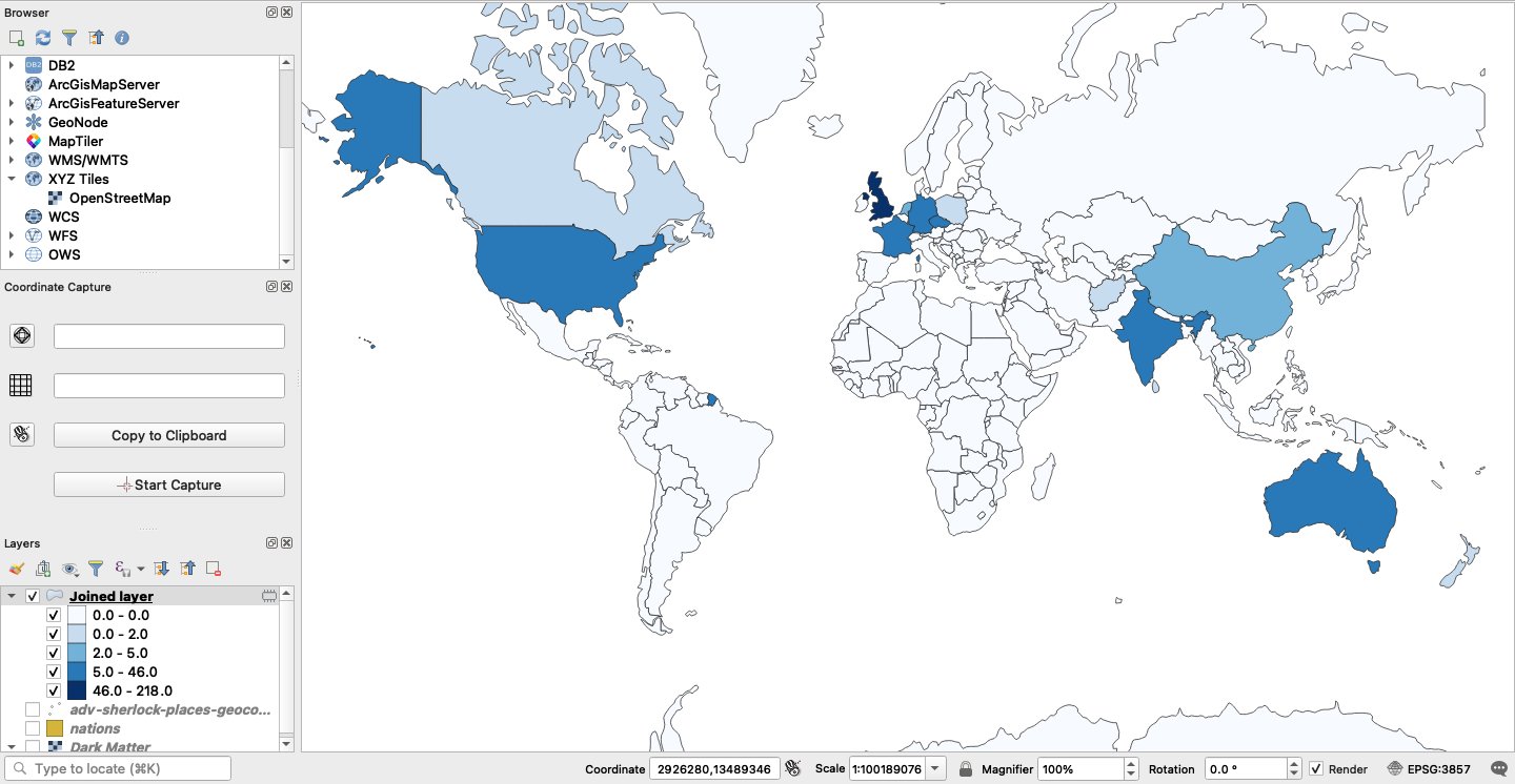 Choropleth Frequency Map